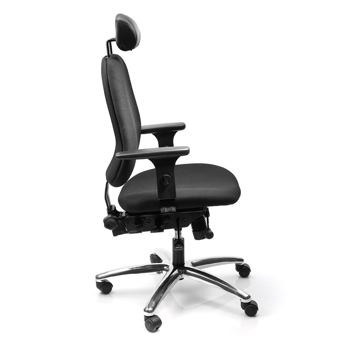 Svart kontorsstol Lanab Ronna med justerbar höjd och hjul, ergonomisk design