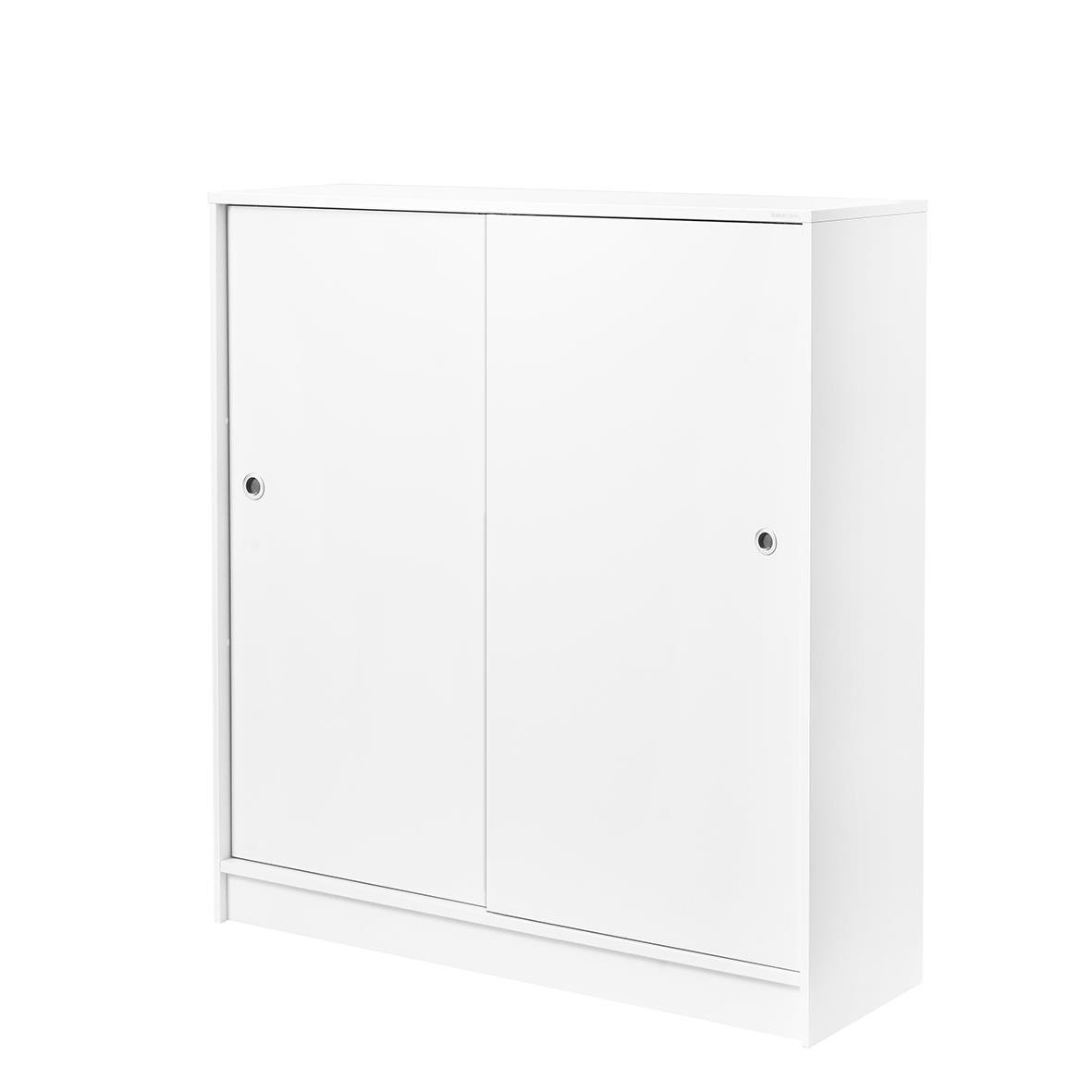 Vit förvaringsskåp med skjutdörrar, mått 1200x1325x415mm