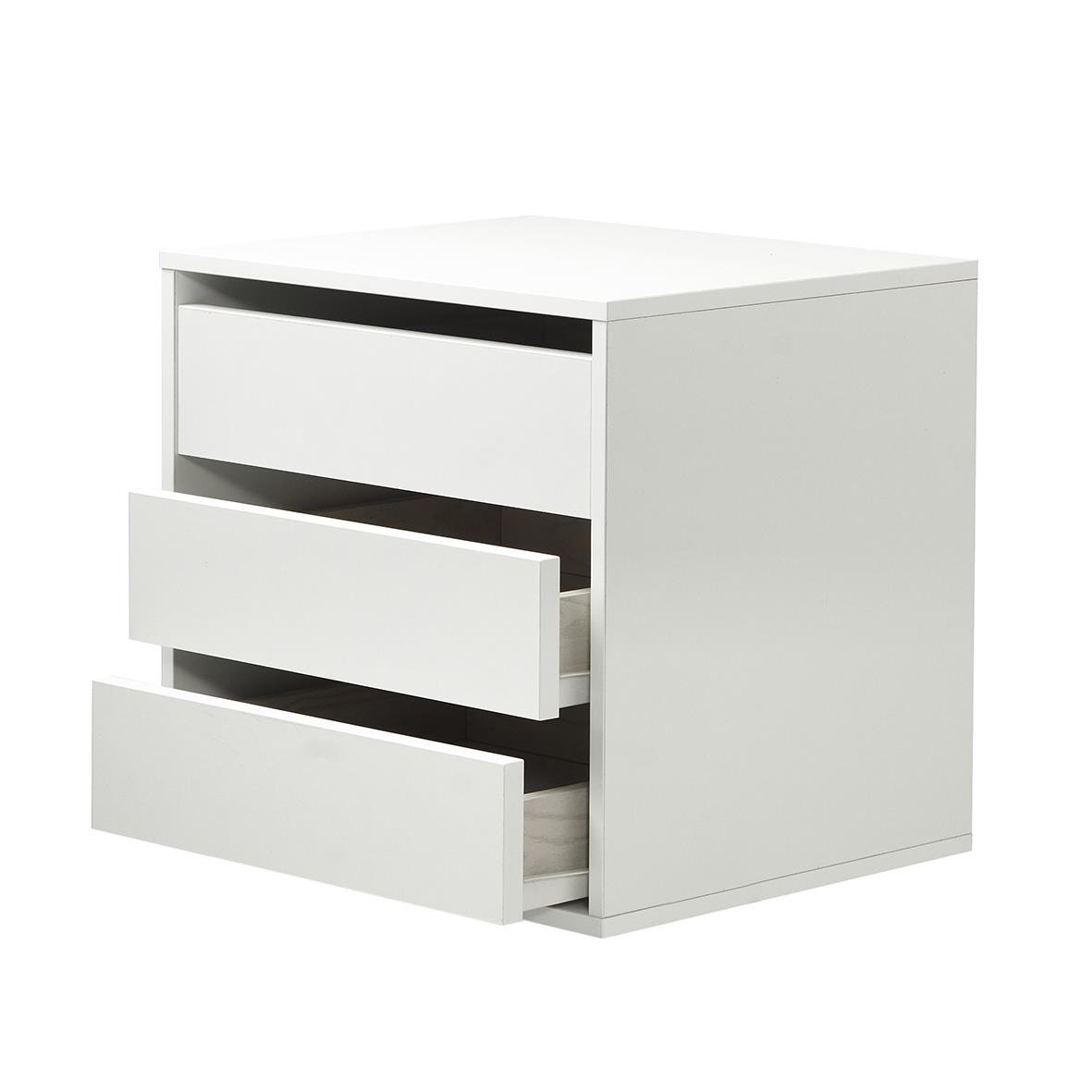 Vit lådkassett Lanab med 3 lådor, mått 380x340x320mm