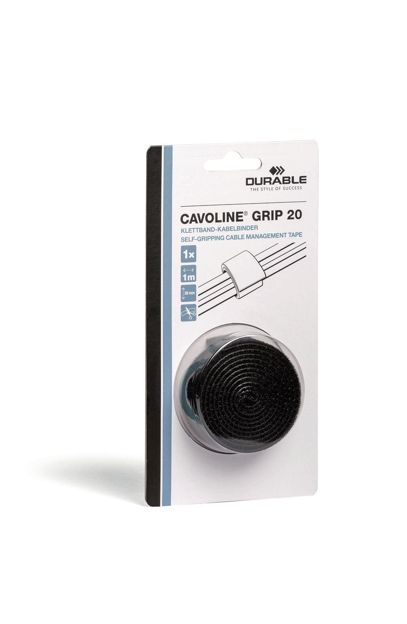 Kabelsamlare Durable Cavoline Grip 2cm vit för kabelhantering