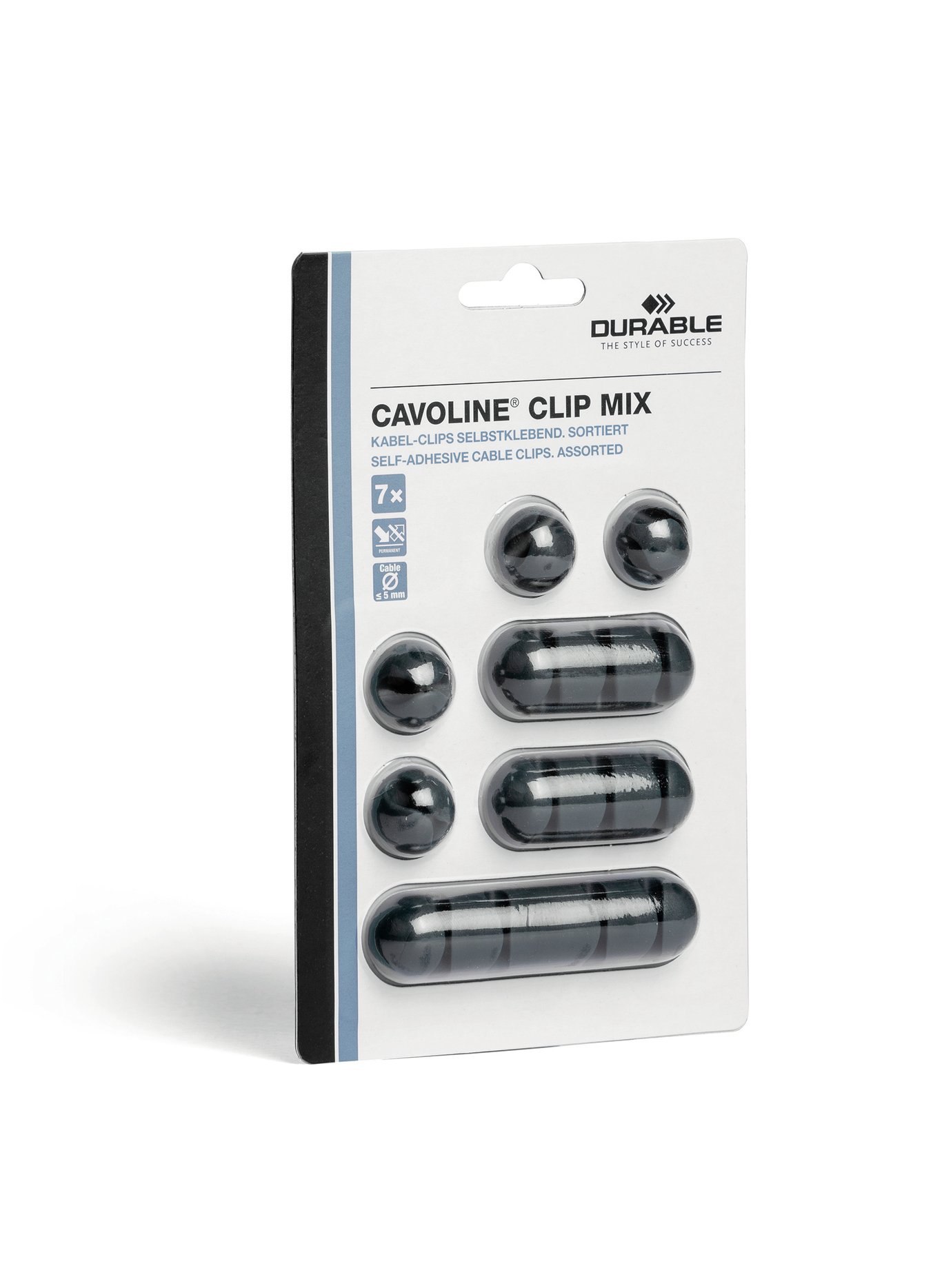 Självhäftande kabelklämma Durable Cavoline Clip mix grå 70620267_2