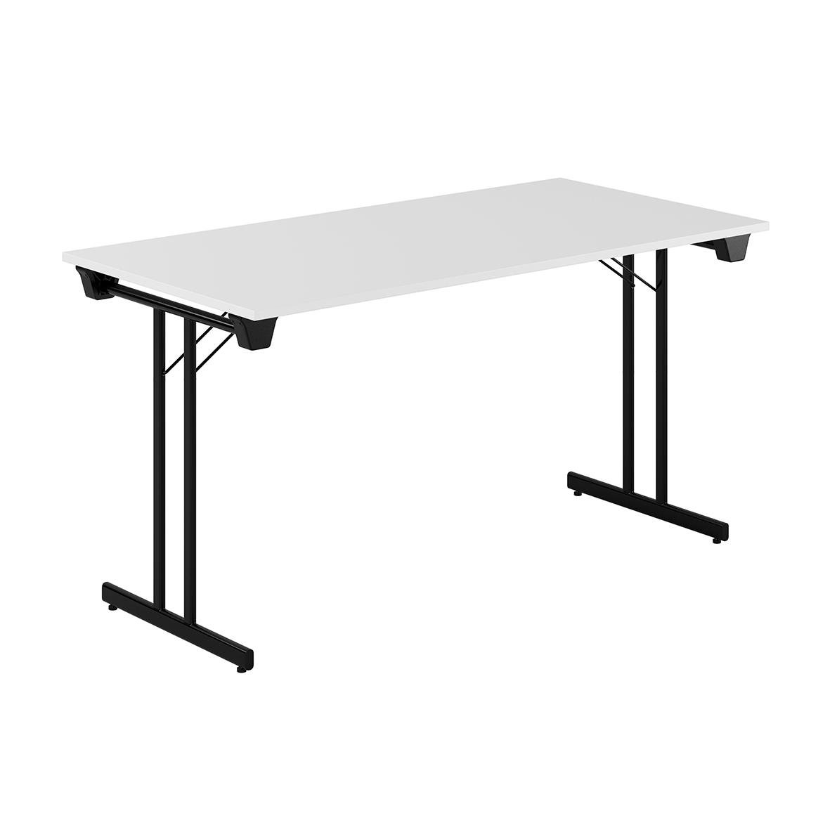 Fällbart bord i vitt och svart, 1400x700 mm, för middag eller möten