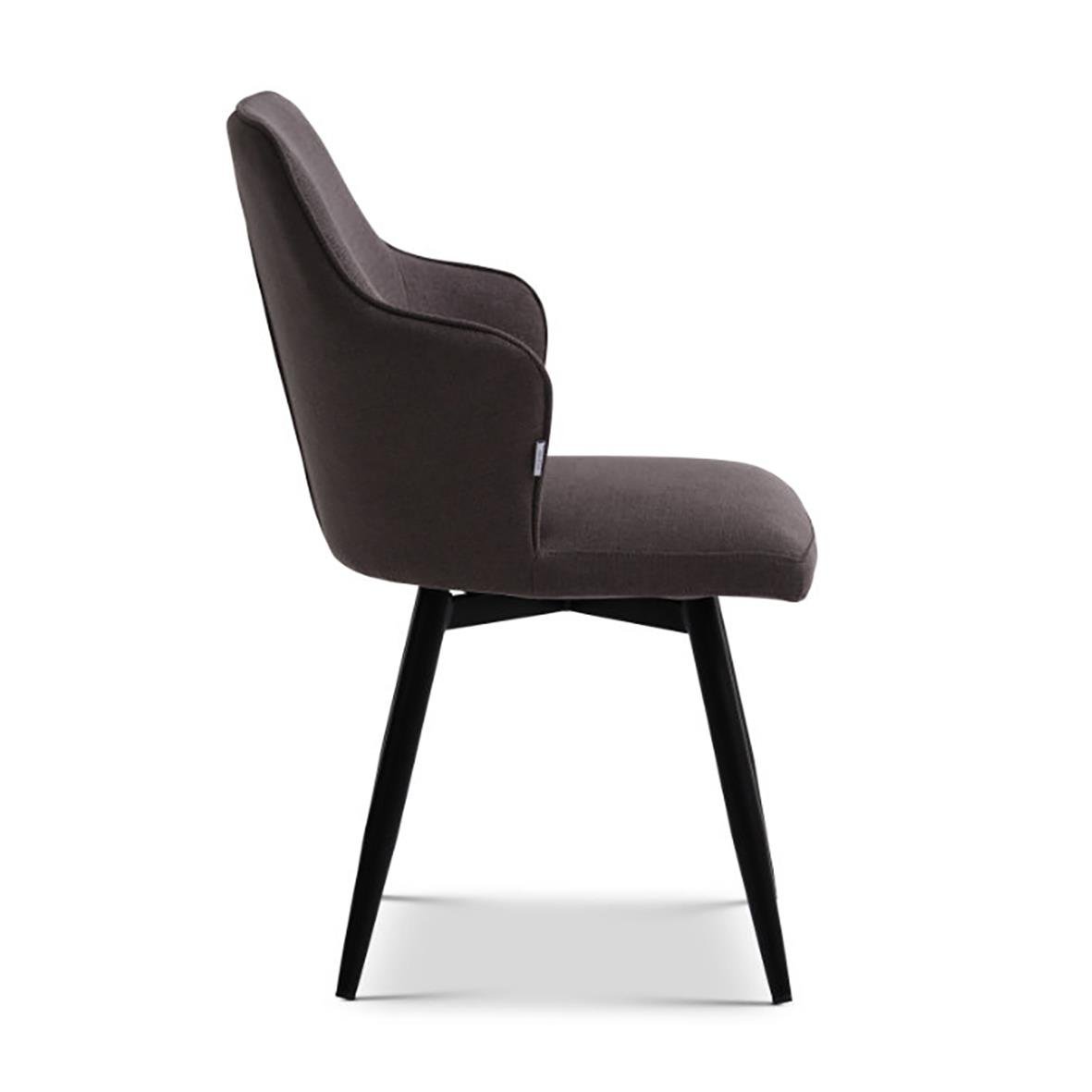 Konferensstol Montreal mörkgrå med stoppad sits och ryggstöd samt svarta ben