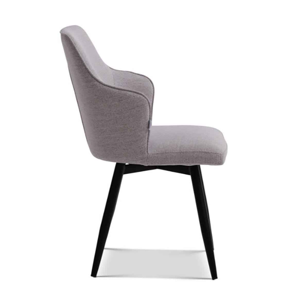 Ljusgrå konferensstol med svart ben och vadderad sits och rygg