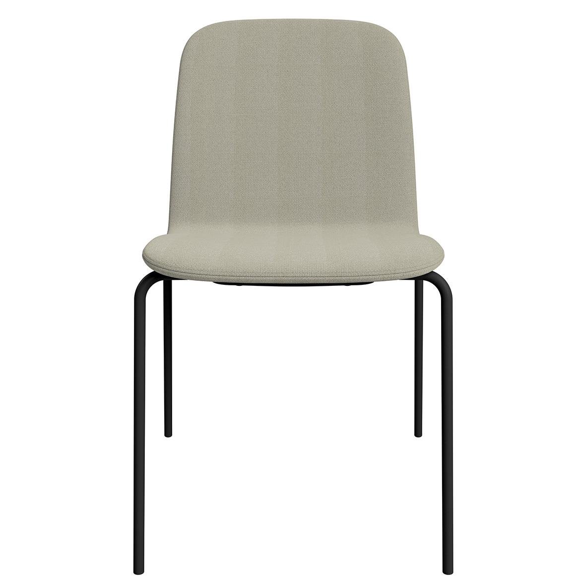 Stol Lanab Lövhult med fyrbensstativ i beige och svart metallram