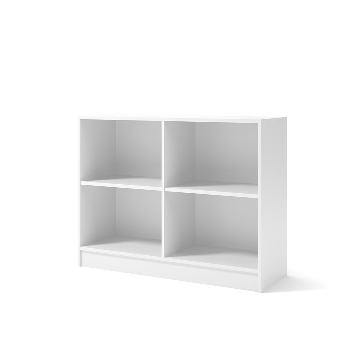 Vit förvaringsskåp med fyra öppna fack, mått 1200x925x415 mm