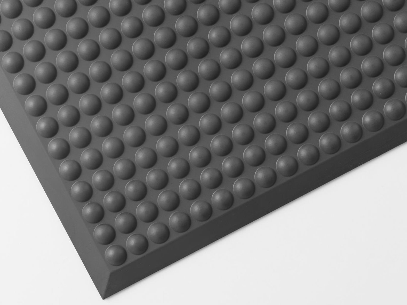 Antracitgrå arbetsplatsmatta Matting Yoga PUR med rundade knoppar, storlek 51x66cm