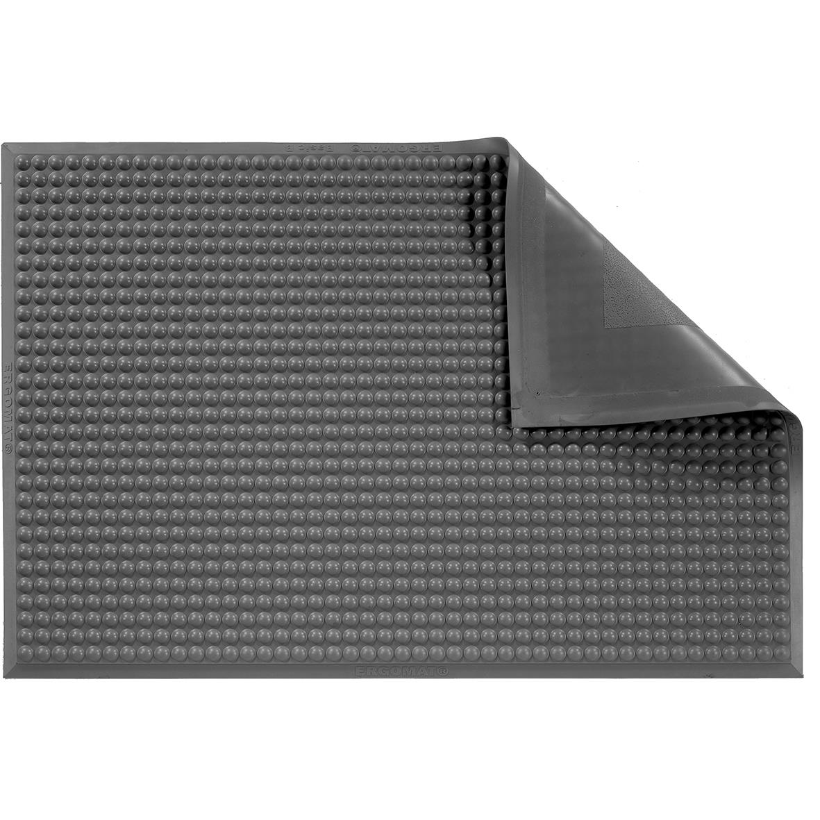 Antracitgrå arbetsplatsmatta Matting Yoga PUR 51x66cm med texturerad yta och hörn som viks upp