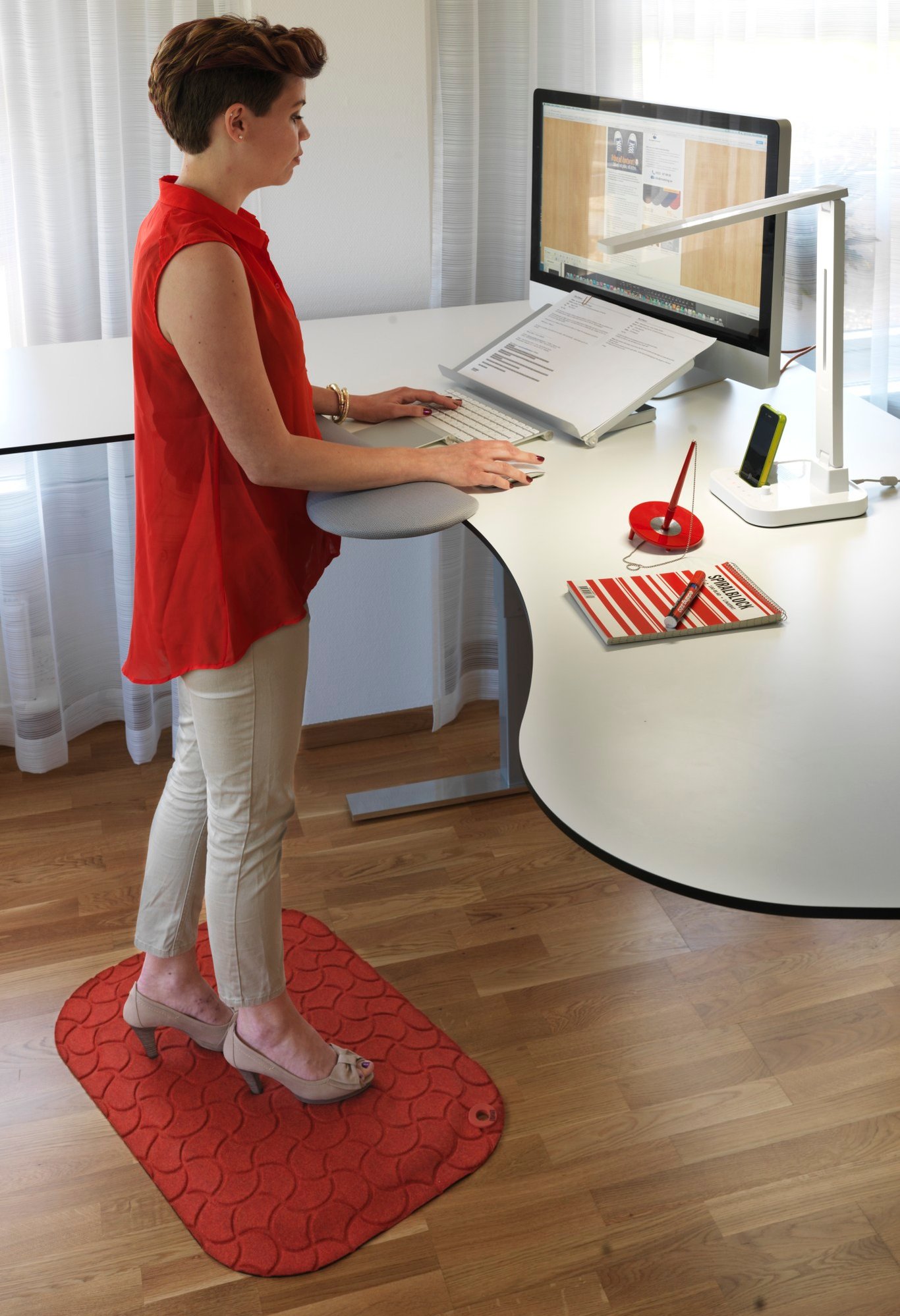 Arbetsplatsmatta Matting StandUp röd 77x53cm 71100034_2