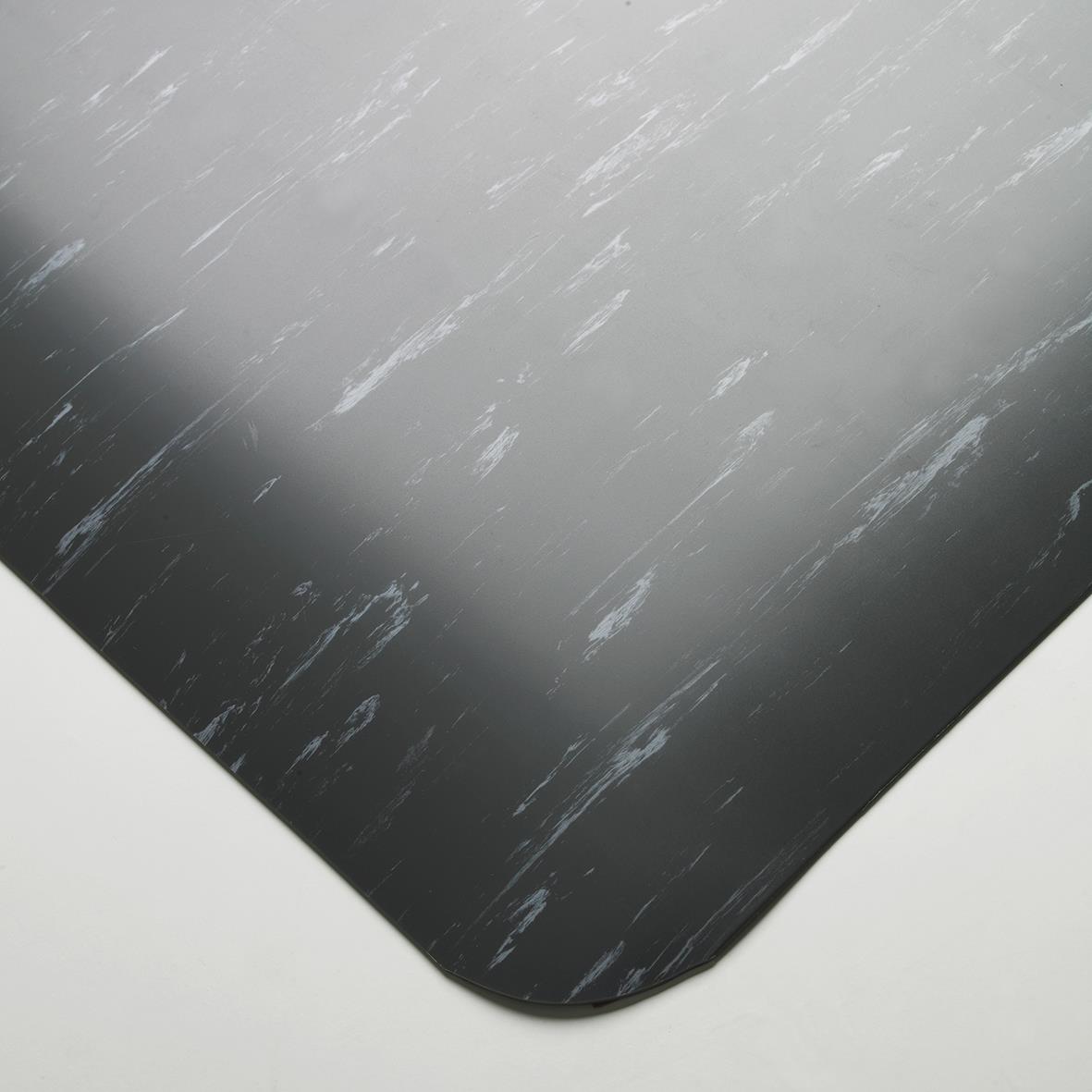Grå marmorerad arbetsplatsmatta med släta kanter, 61x91cm