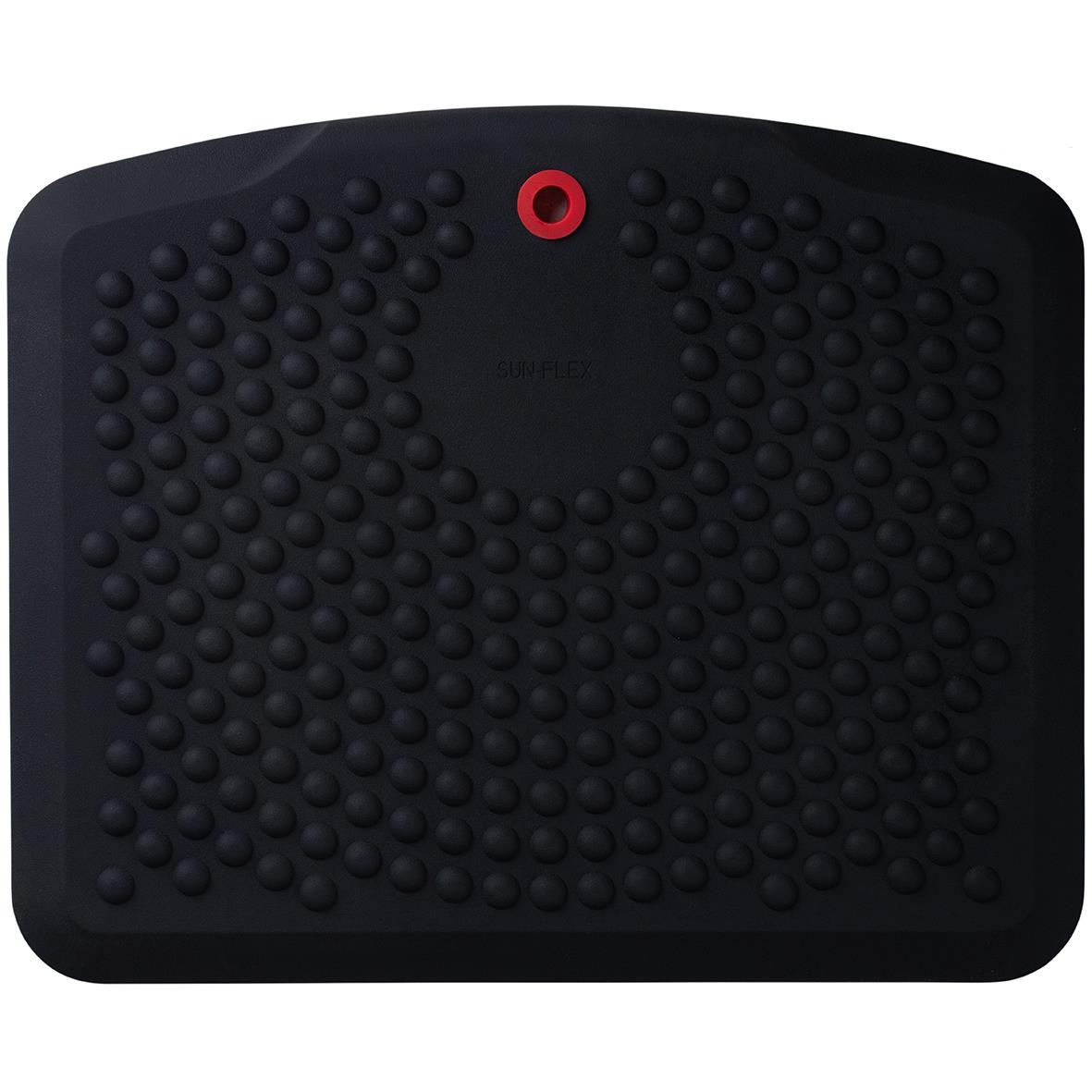 Svart ståmatta Sun-Flex StandMat Boost med rundade hörn och textur av små nubb
