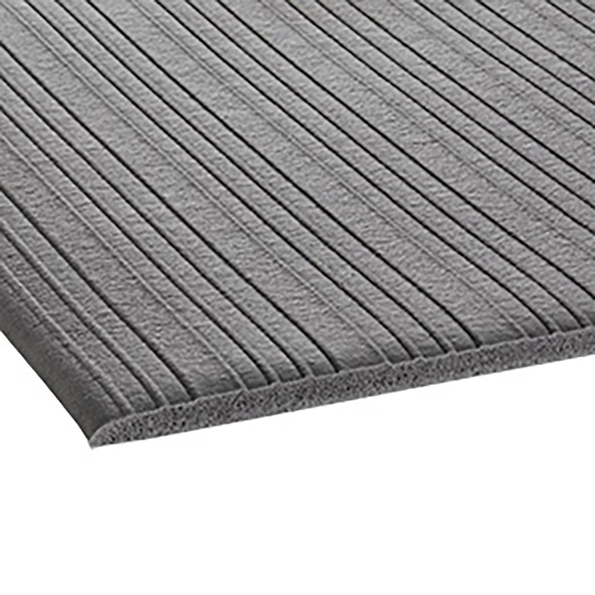 Grå arbetsplatsmatta med ribbad yta för industri och retail, storlek 91x100cm