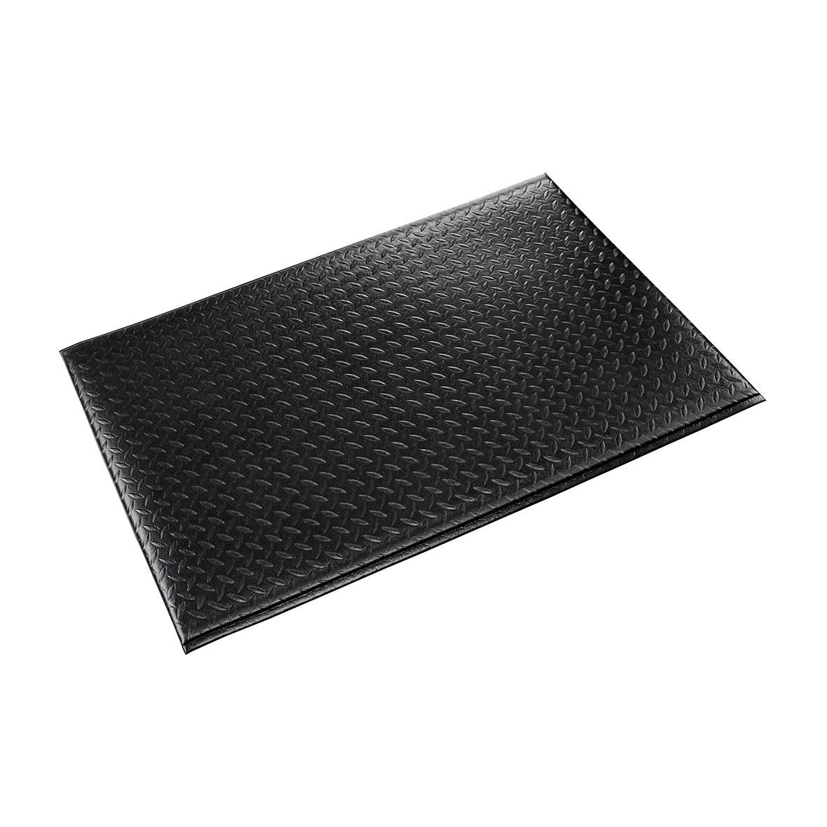 Svart arbetsplatsmatta i gummi med texturerad yta, 91x100cm