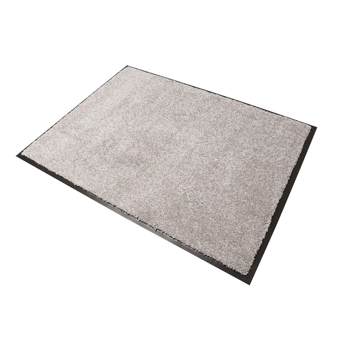 Ljusgrå entrématta Activa Soft 90x150cm med svart kant