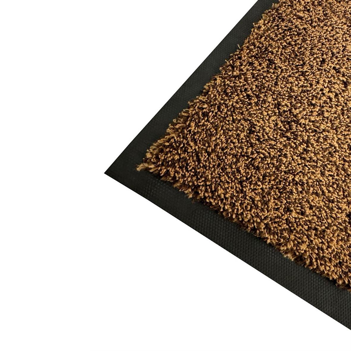 Entrématta Activa Micro Plus Beige 90x150cm med brunt och beige fibrer på svart baksida