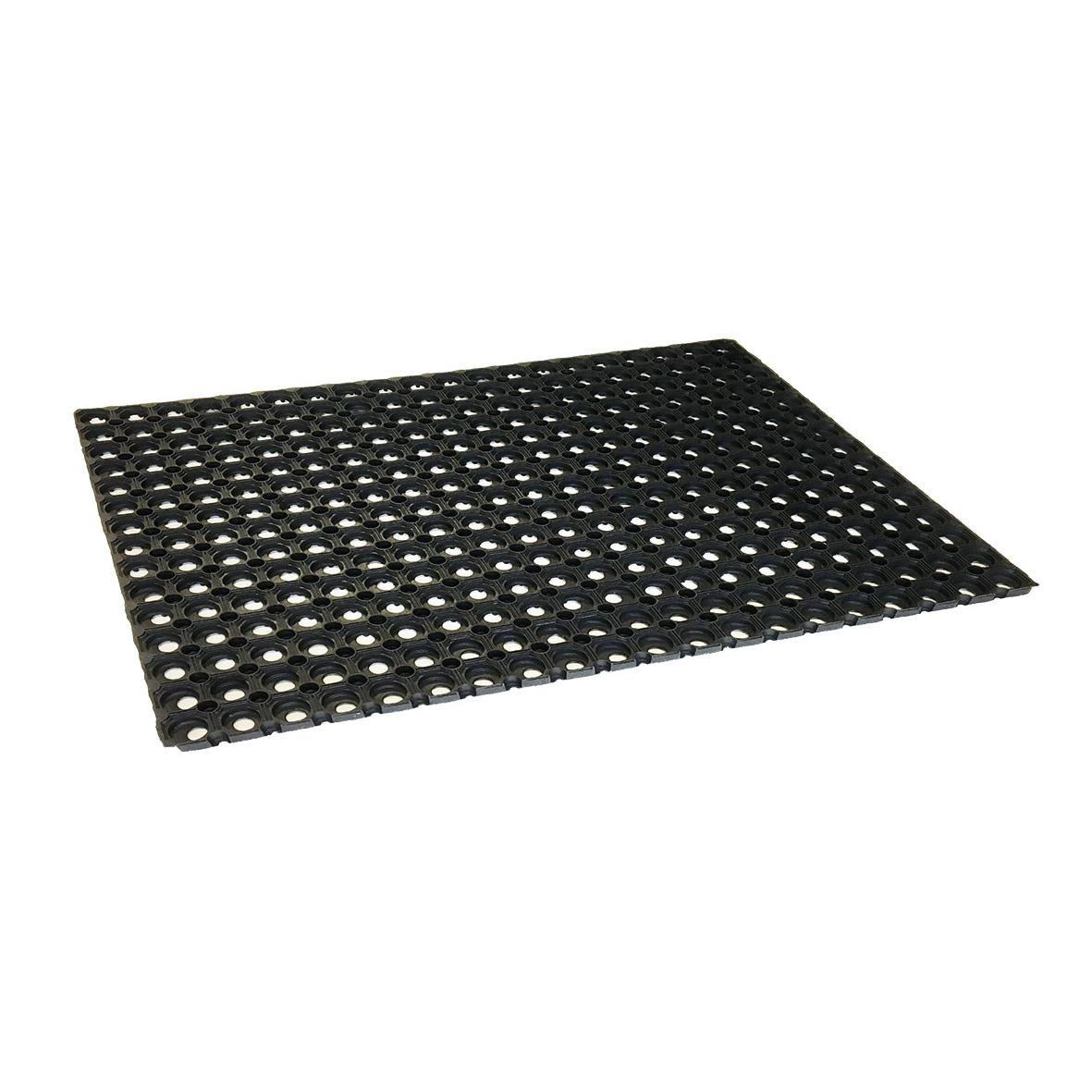 Svart gummimatta med hålmönster, 100x150cm, för entrébruk
