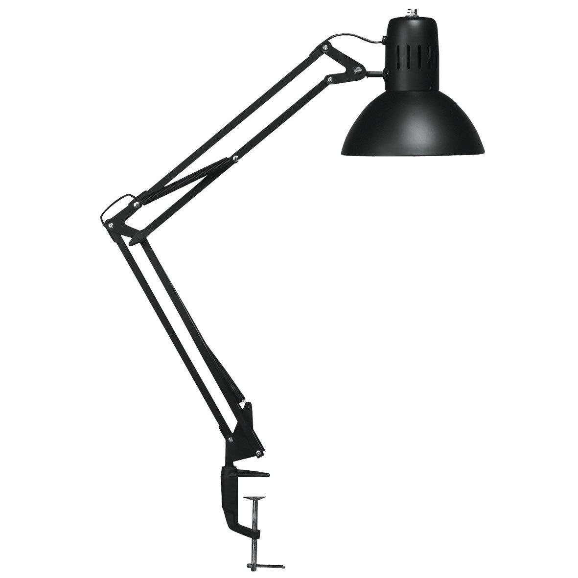 Svart bordslampa Unilux Success 66 med justerbar arm och LED E27-lampa