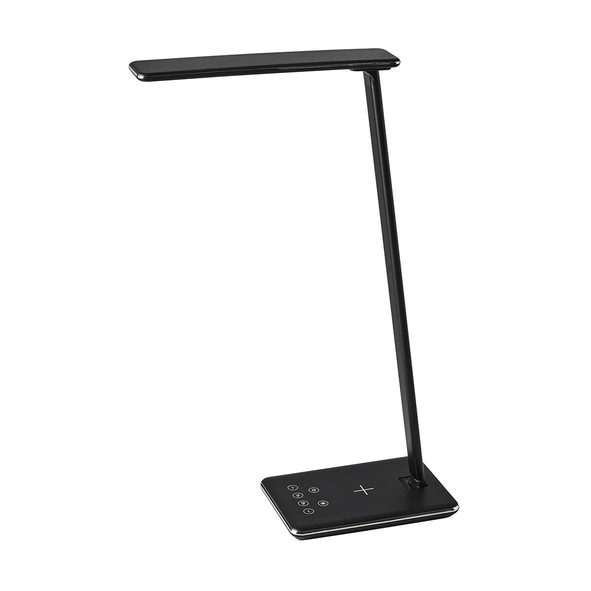 Svart bordslampa LightUp Singapore LED med justerbar arm och platt bas