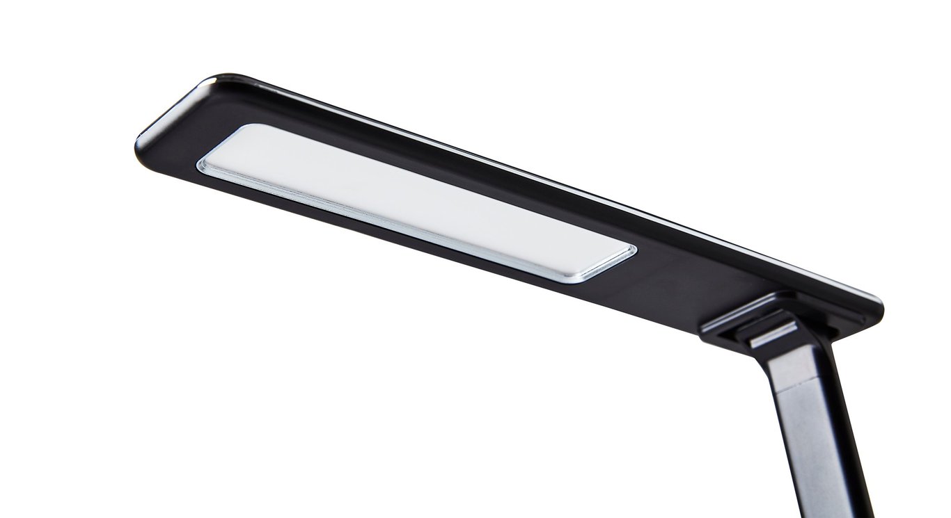 Svart bordslampa LightUp Singapore LED med lång arm och slät design
