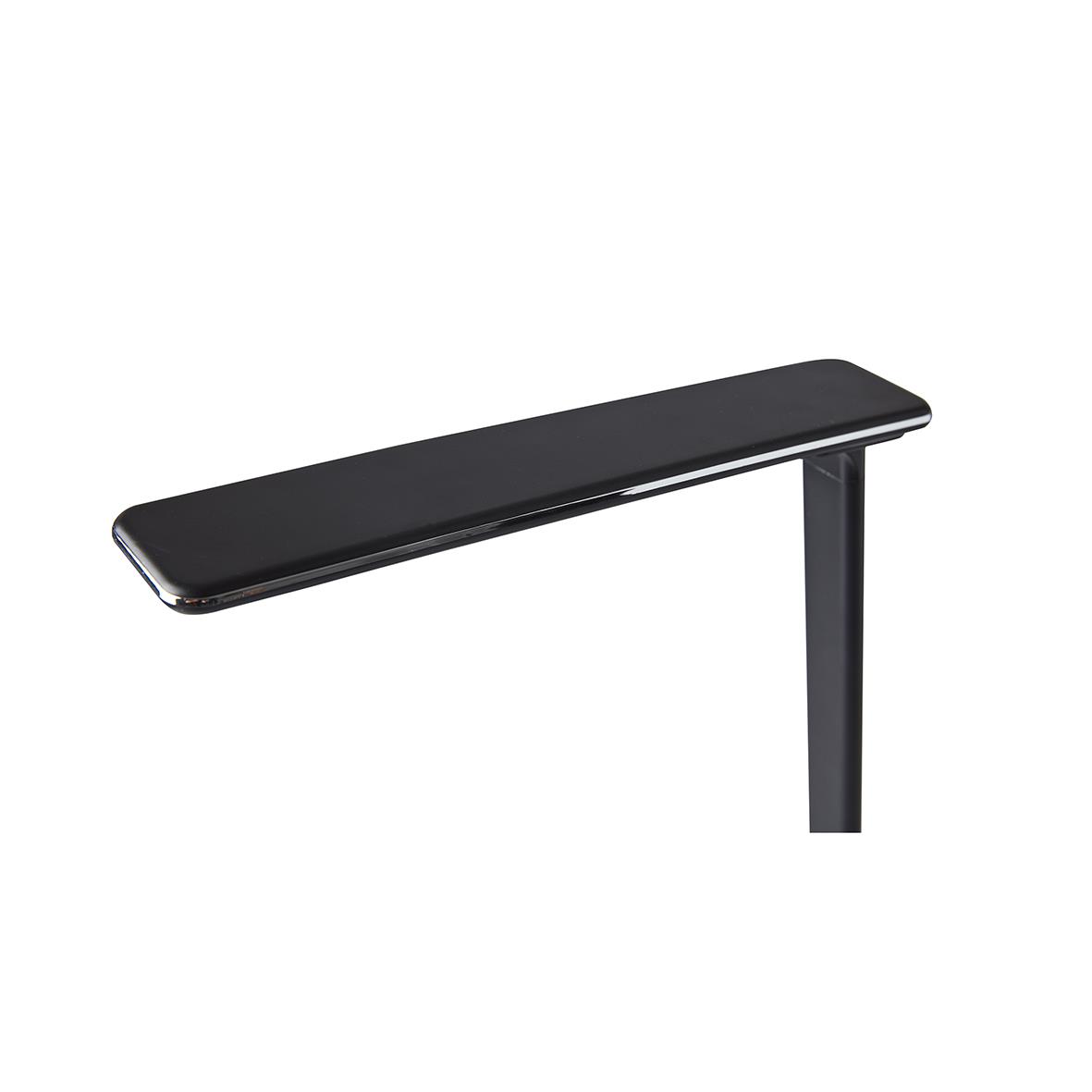 Svart bordslampa LightUp Singapore LED med lång, smal lampskärm