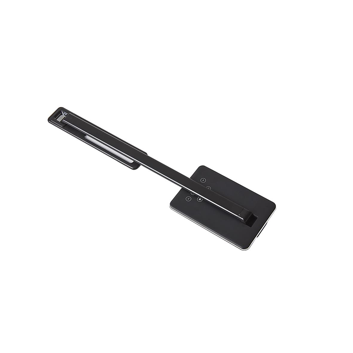 Svart bordslampa LightUp Singapore LED med lång arm och justerbar ljusdel