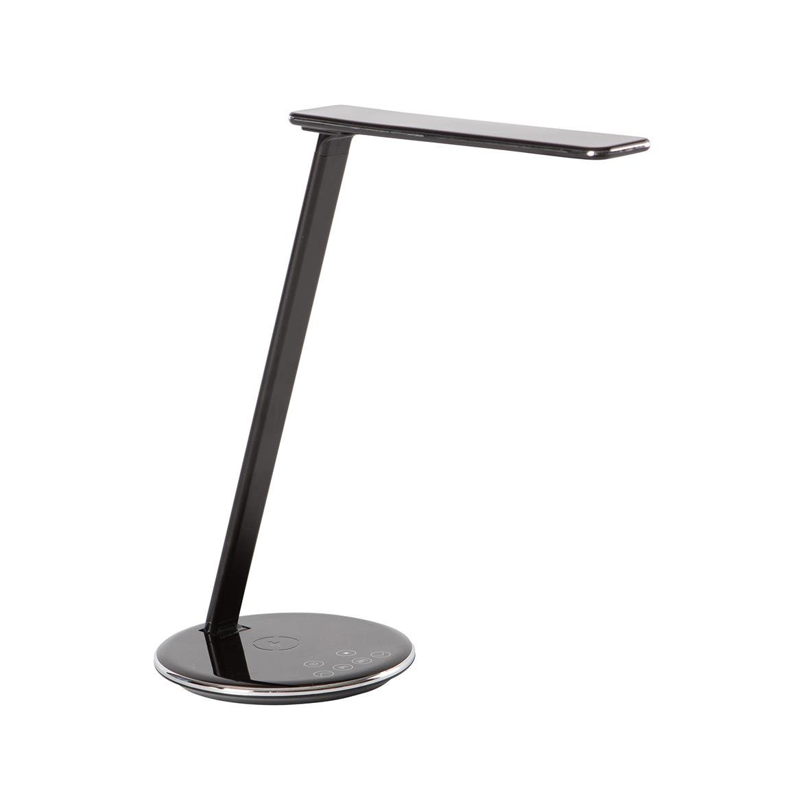 Svart bordslampa Sun-Flex Qlite med justerbar arm och rund bas