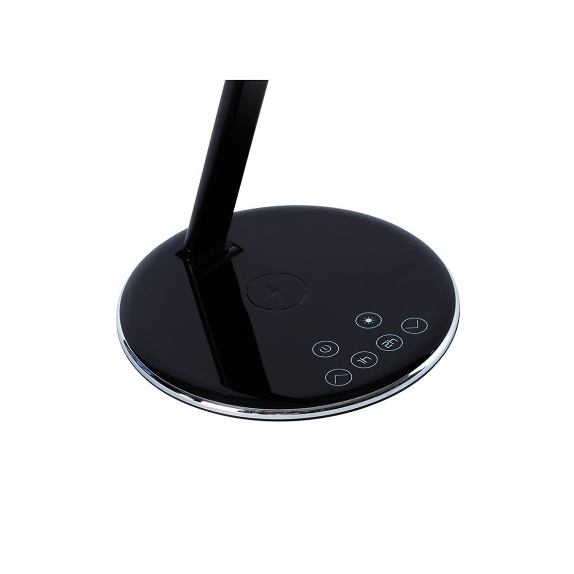 Svart bordslampa Sun-Flex Qlite med justerbar arm och touchkontroller