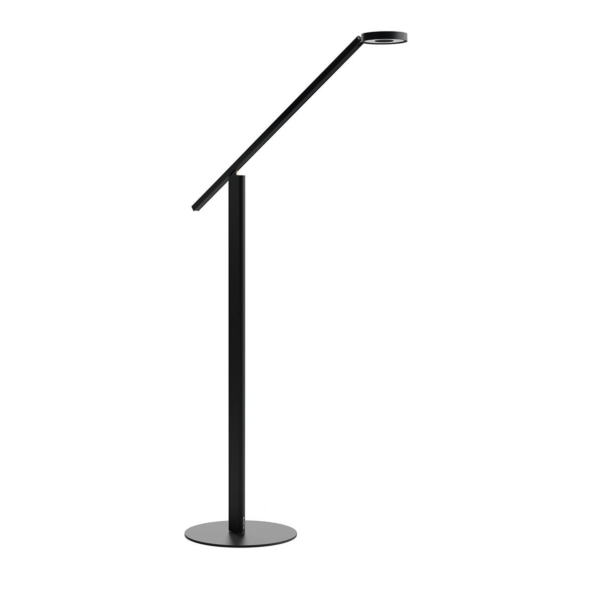 Svart golvlampa Luctra Floor Lite med justerbar arm och rund bas