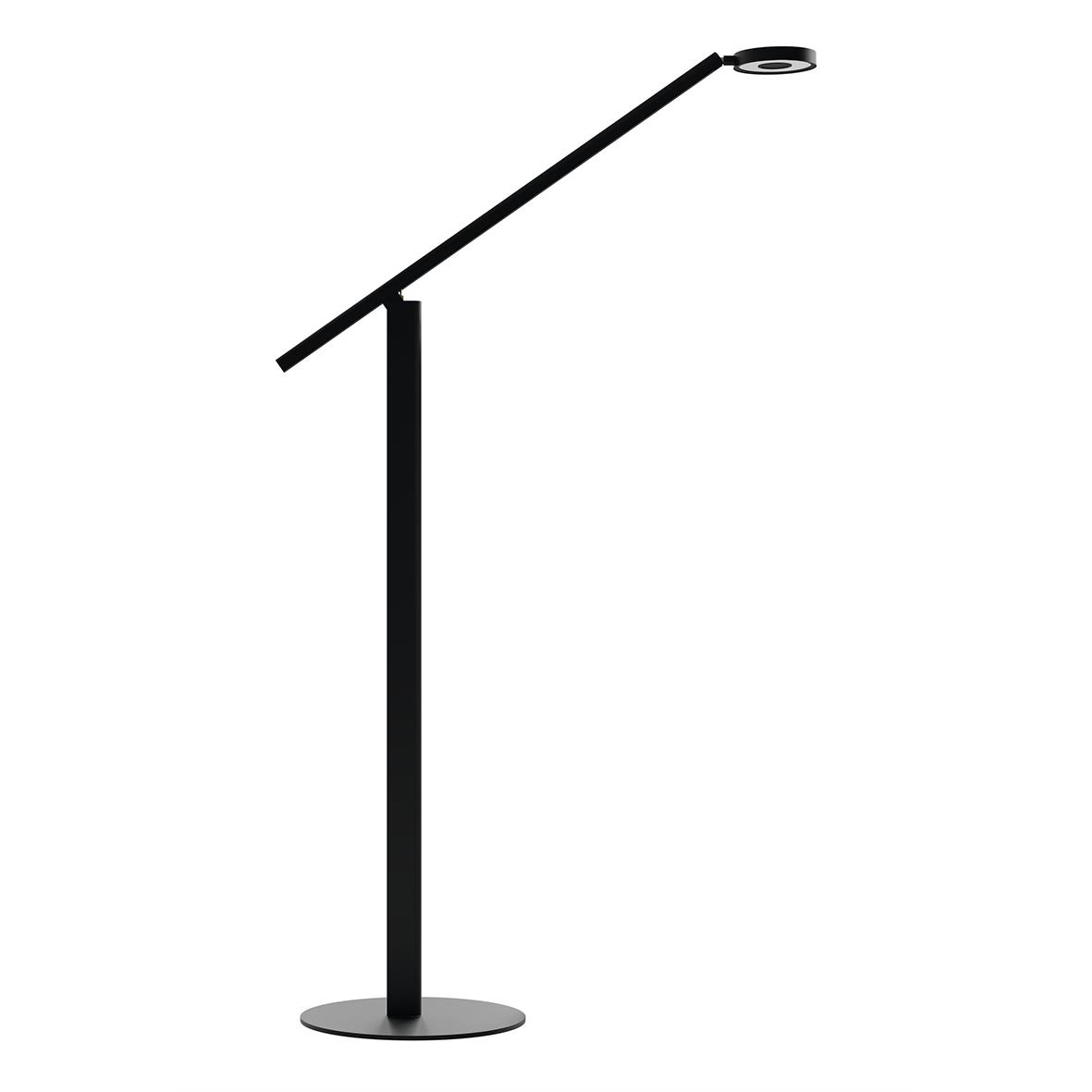 Svart golvlampa Luctra Floor Lite med justerbar arm och rund bas