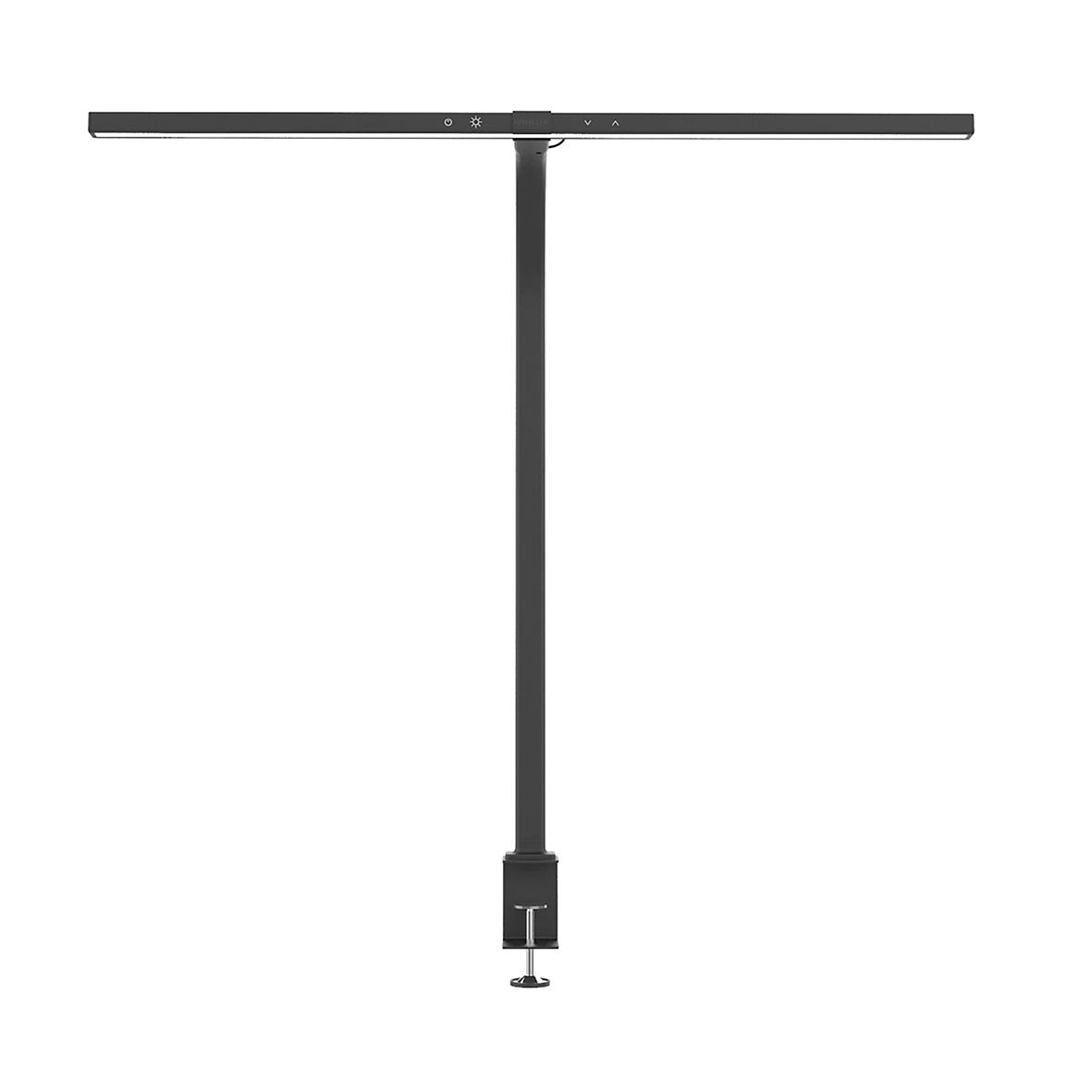 Skrivbordslampa Unilux Strata svart med lång arm och justerbar höjd