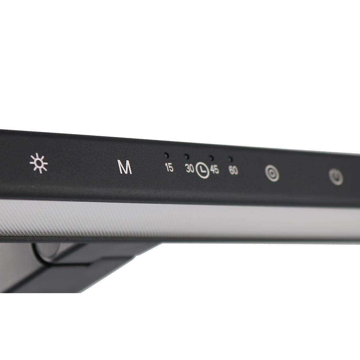 Skrivbordslampa Unilux Strata Lumino i svart med touchkontroller och ljusinställningar