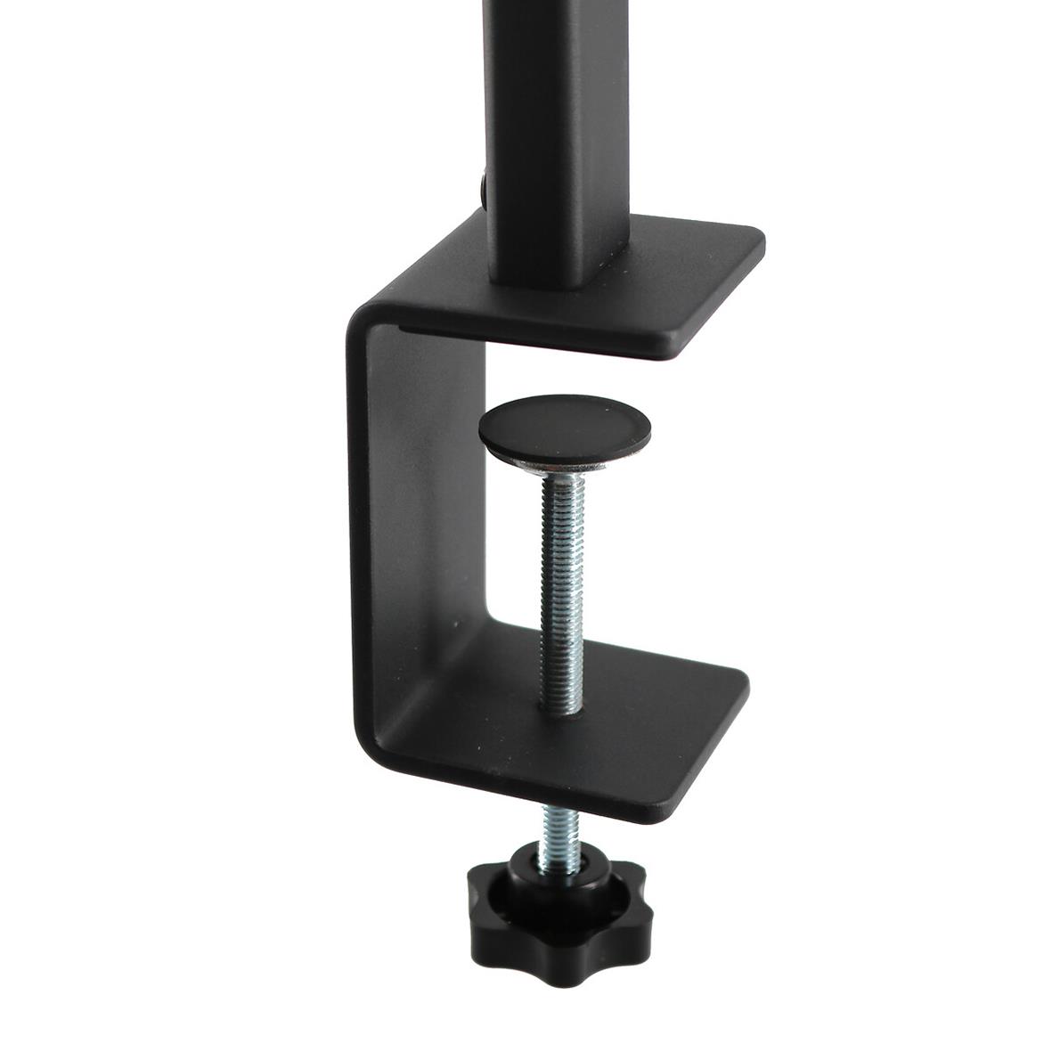 Svart skrivbordslampa Unilux Strata Lumino med justerbar höjd och klämfäste