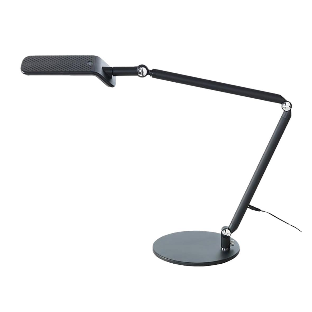 Svart bordslampa Matting Lissabon med justerbar arm och rund bas