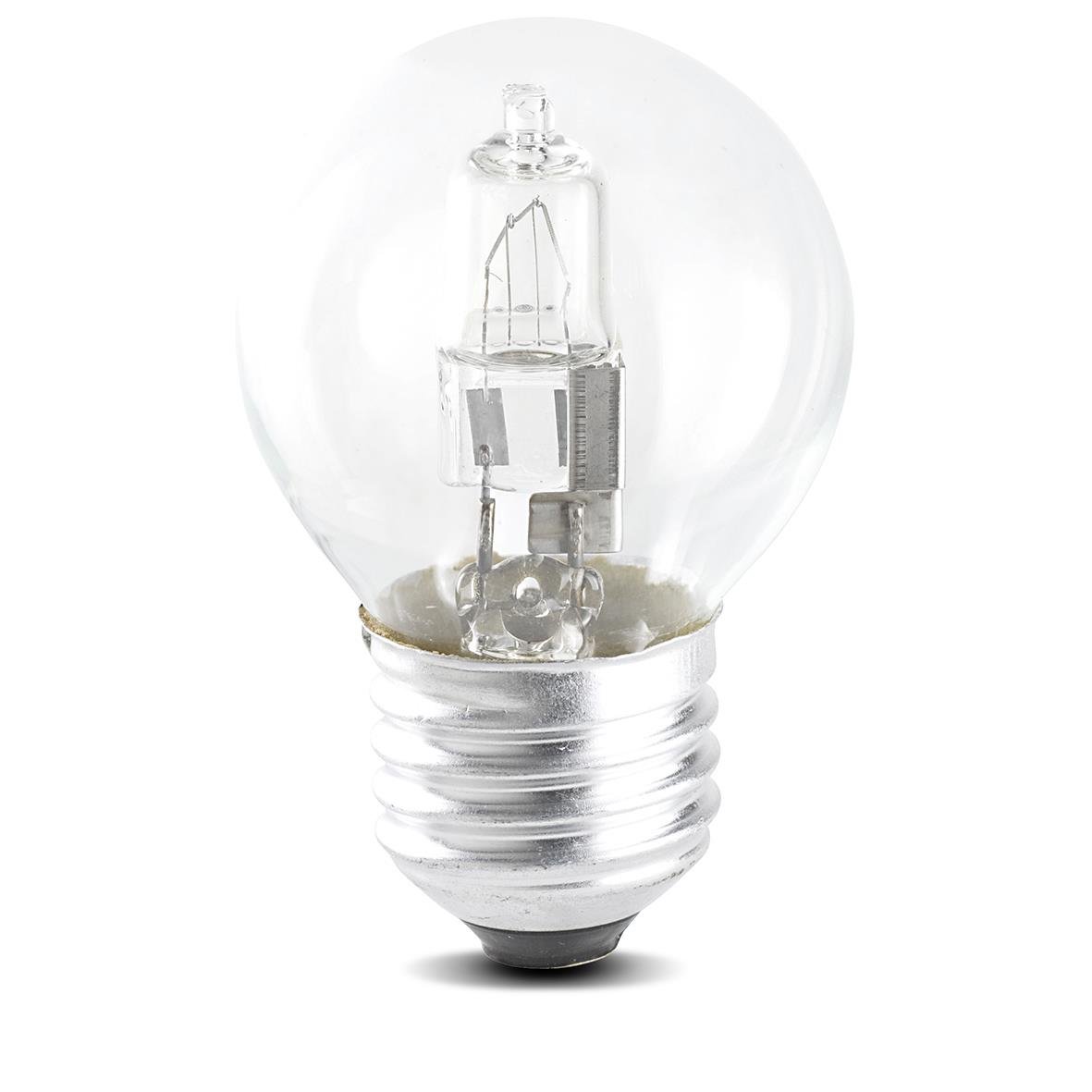 Klar halogenlampa Leuci E27 28W (37W), dimbar, synlig glödtråd och metallbas