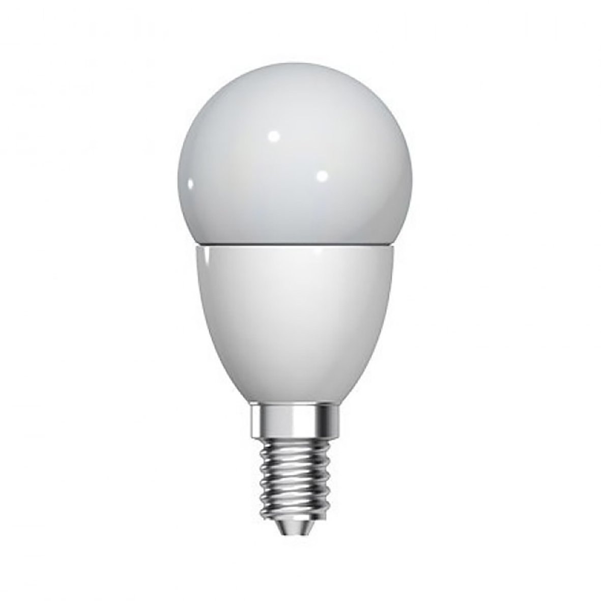 LED-lampa GE E14 6W (40W) opalvit, dimbar, klotform