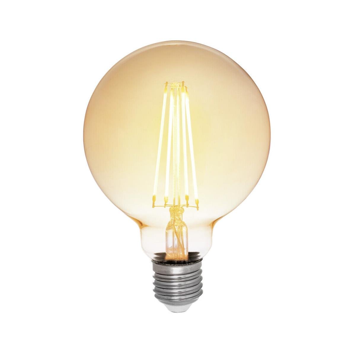 LED-lampa 3-stegs E27 7W filament glob