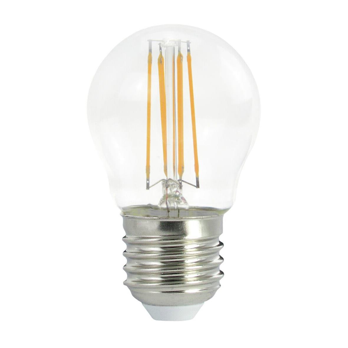 LED-lampa 3-stegs E27 4,5W filamentklot med synlig filament och metallbas
