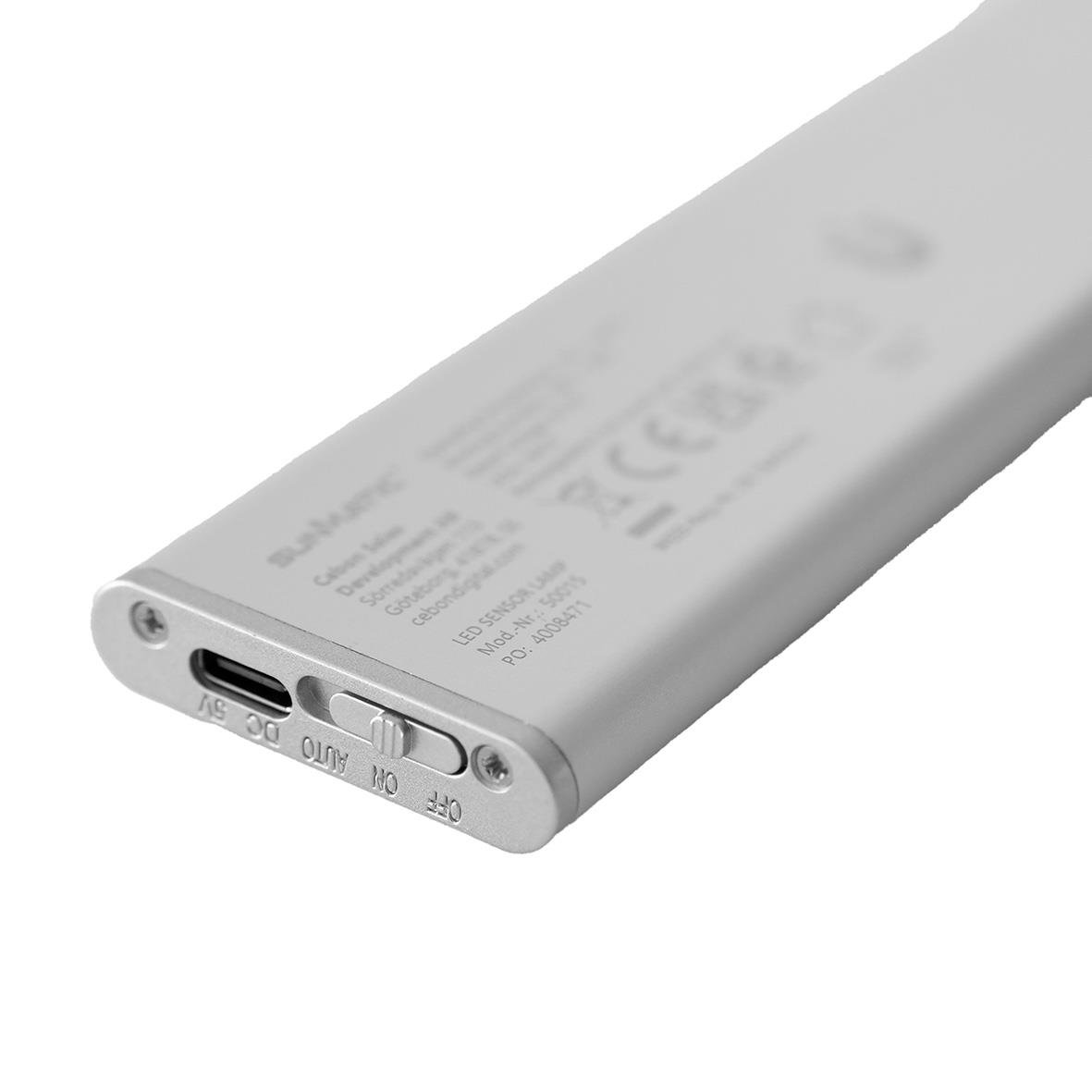 Trådlös Sunmatic sensorlampa LED 40cm med USB-port och justerbar ljusstyrka