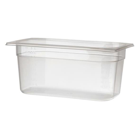 Klar plastkanna med lock, kapacitet 5,5 liter, mått 176x325x150mm