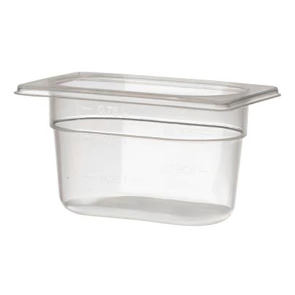 Klar plastkopp med lock, mått 176x108x100mm, 1L, för matförvaring