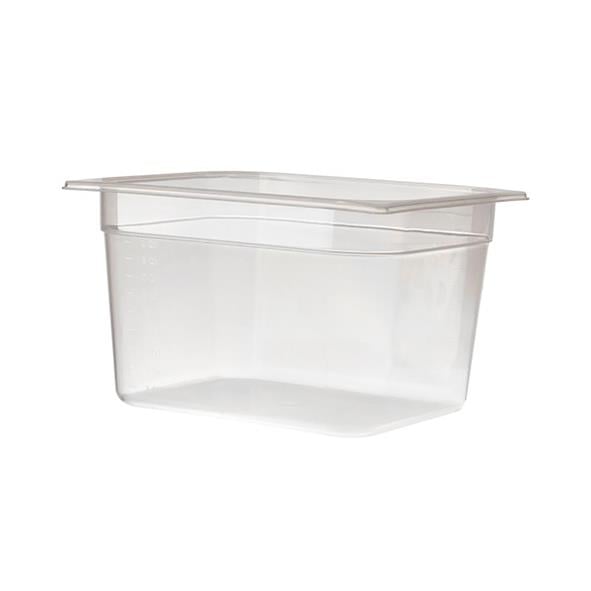 Klar plastkanna med lock, mått 265x325x200mm, volym 12L