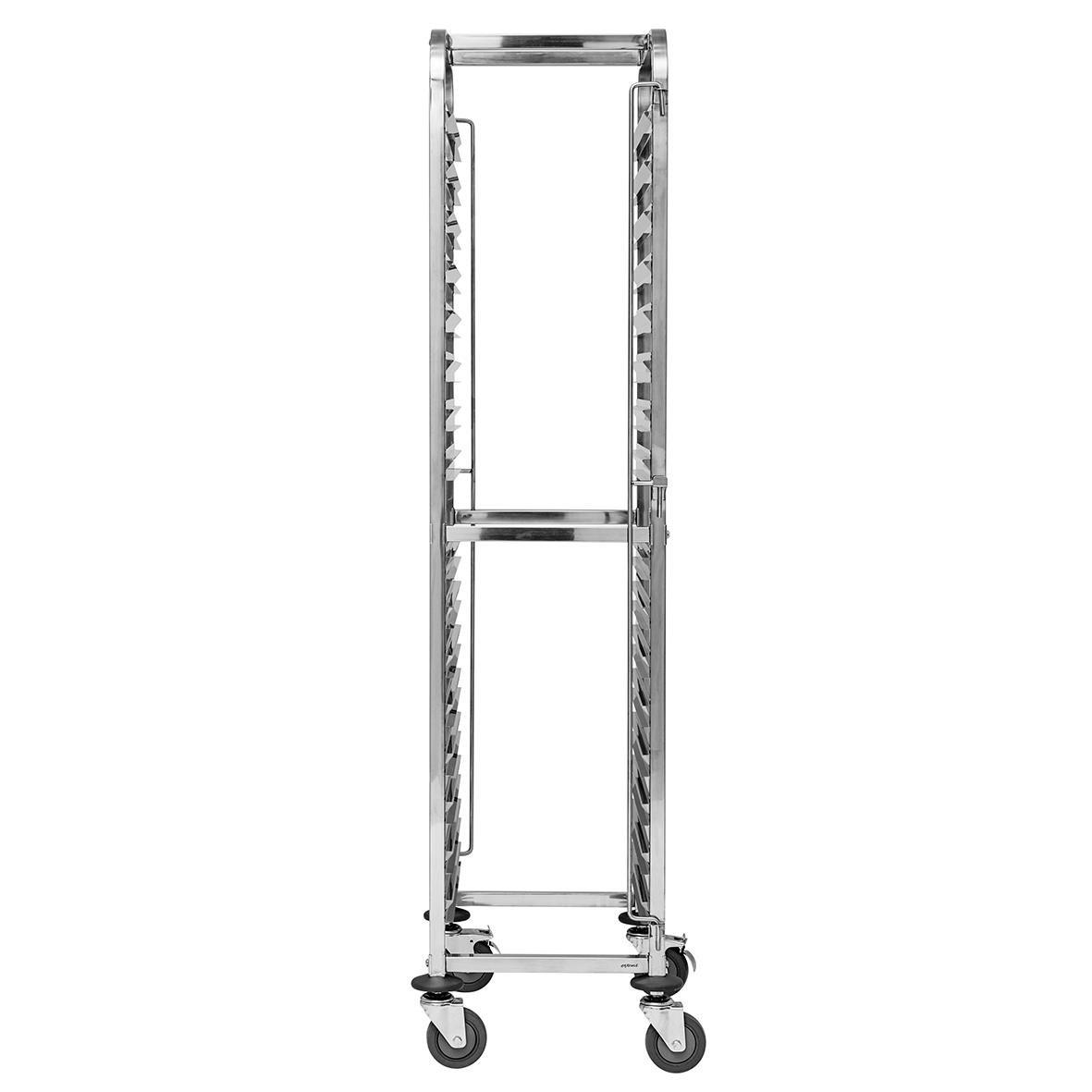 Rostfri kantinvagn med hjul, mått 550x380x1700mm, GN 1/1