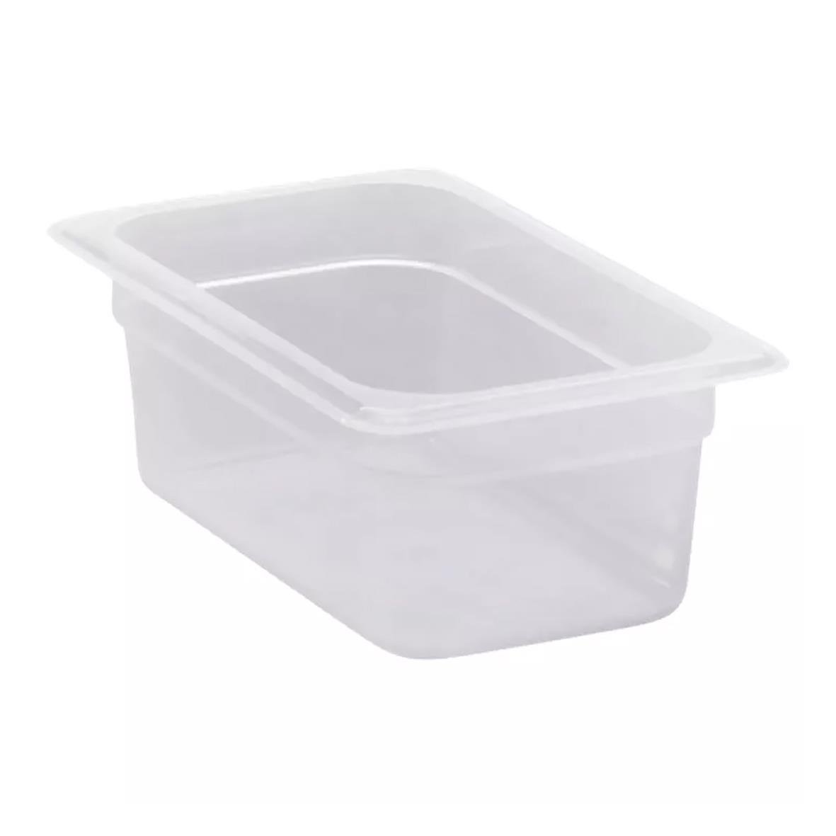 Klar plastkanna med lock, mått 265x162x100mm, volym 2,7L