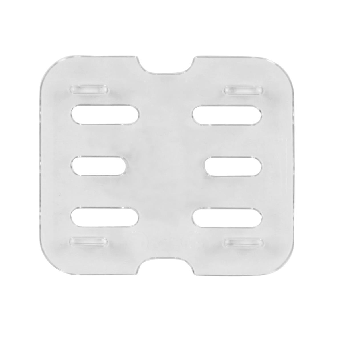 Transparent plastgaller i PP för GN 1/6 med sex avlånga öppningar
