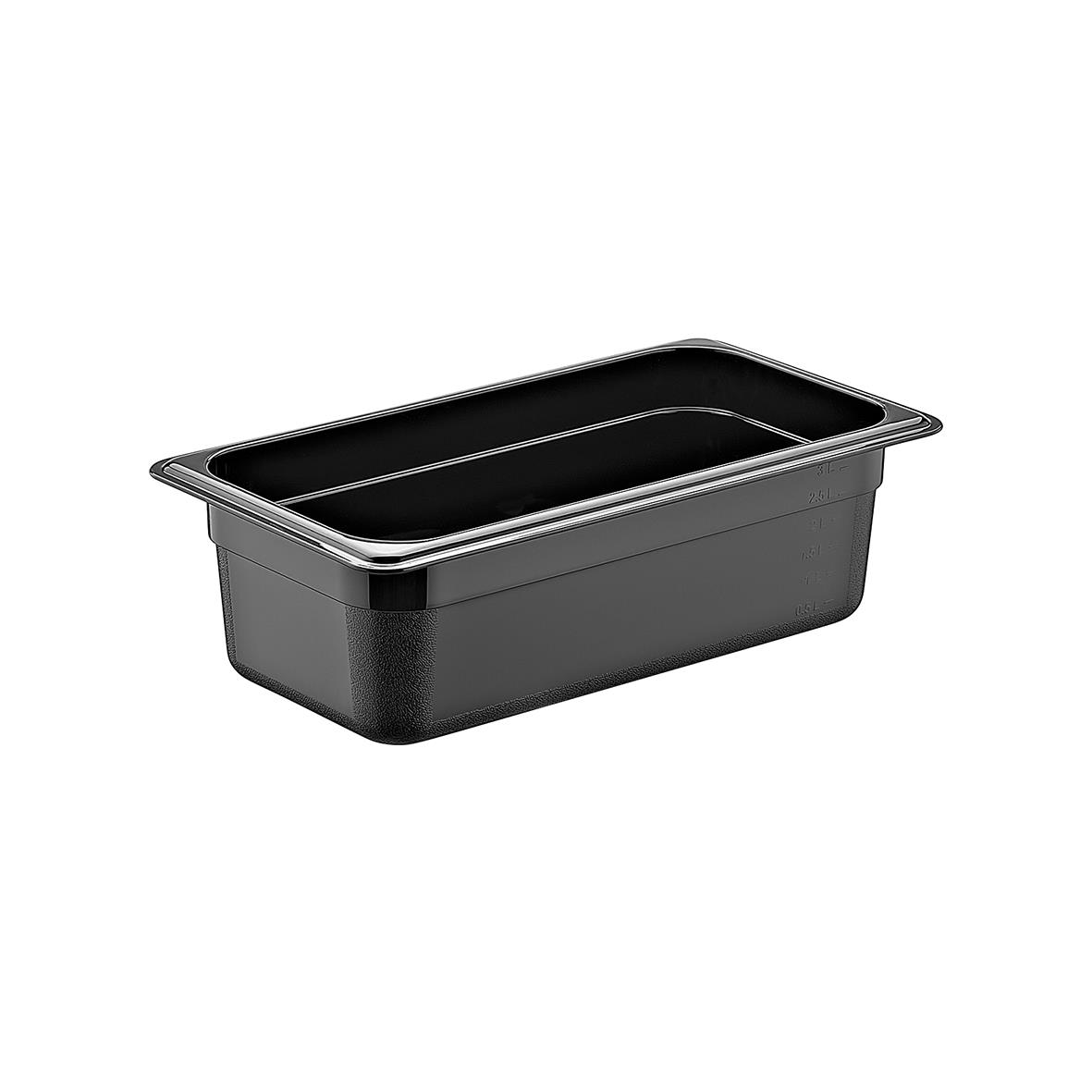 Svart GN 1/3-100-kantin i polypropen