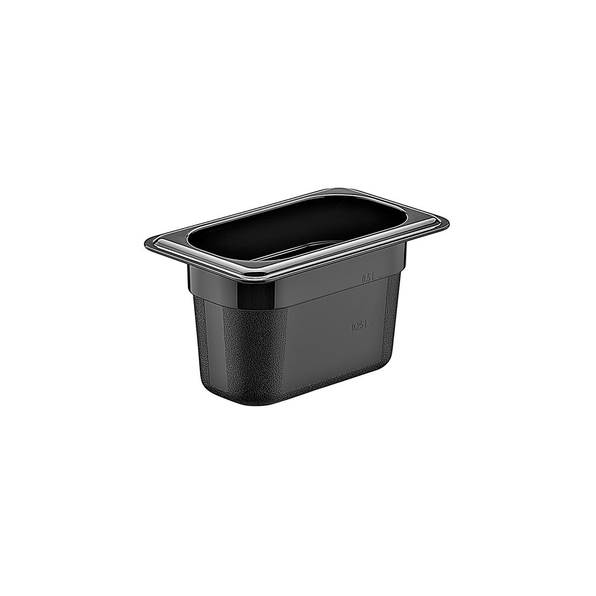 Svart kantin i PP, GN 1/9-100