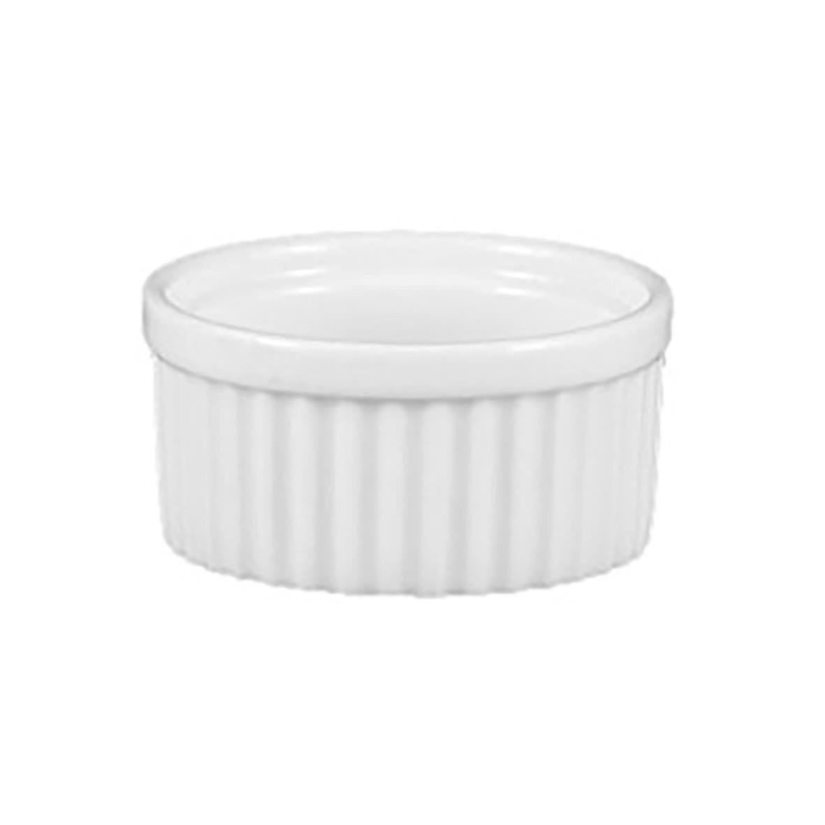 Vit ramekin med diameter 7,5 cm och höjd 3,5 cm