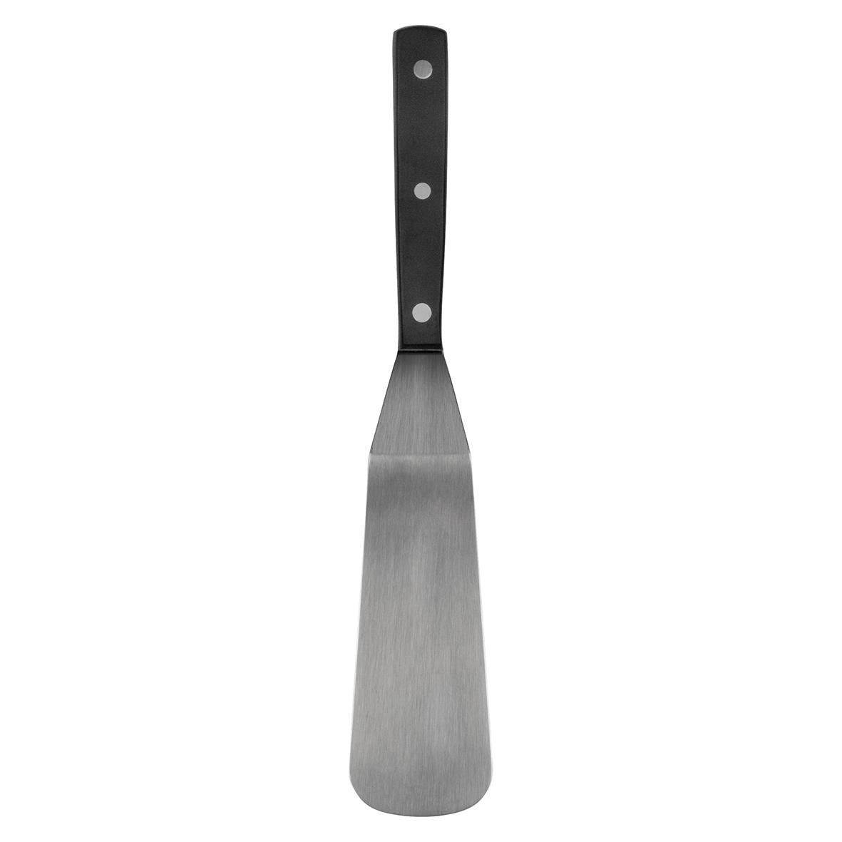 Stekspade i rostfritt stål 28 cm med svart handtag