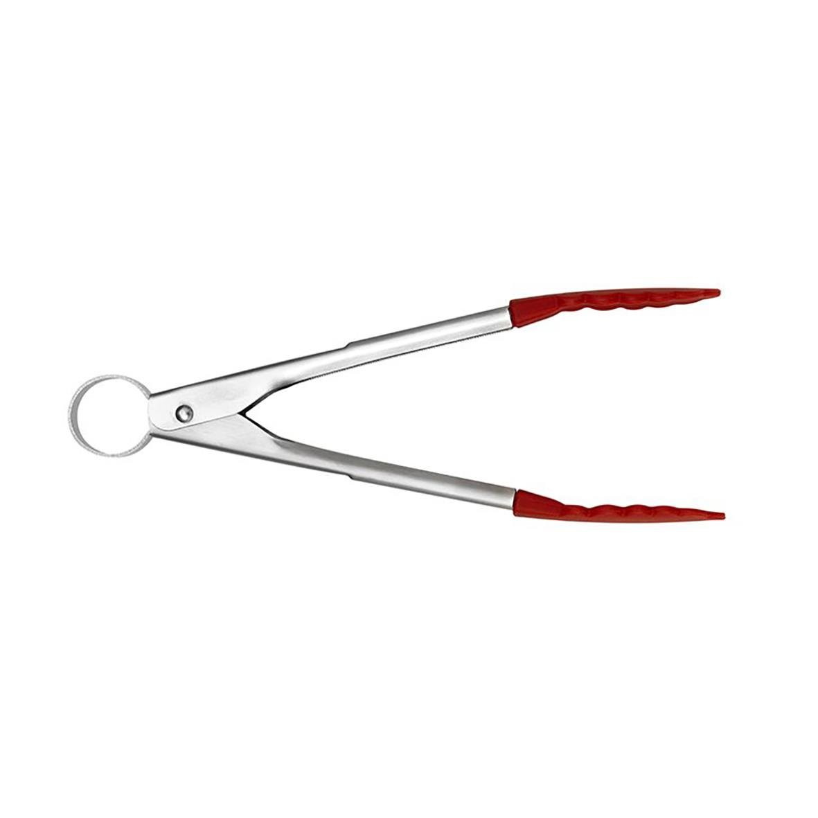 Alltång Cuisipro Silikon Röd 17,8cm med röda handtag och rostfritt skaft