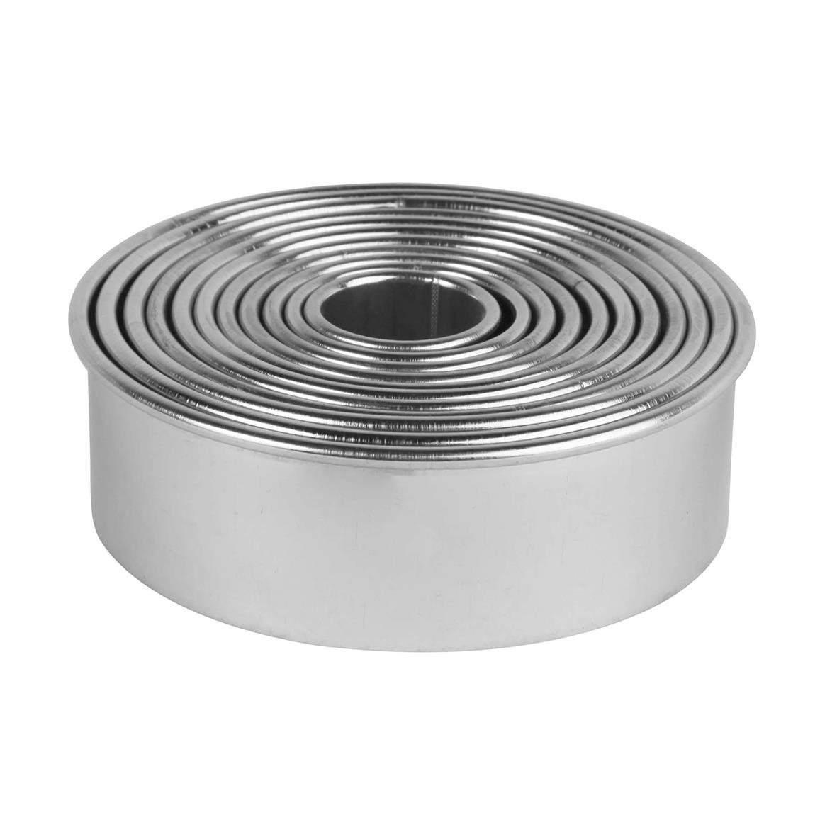 Rostfria utstickarsatser Exxent Stansset rund 2-9 cm, 11 st